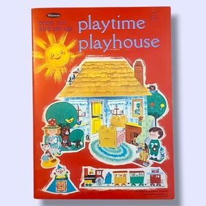 Playtime Playhouse Press Out Set Whitman Vintage Uncut Playhouse Diorama Book